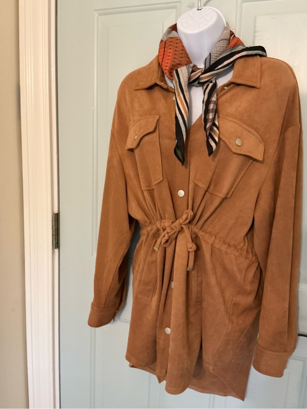 Blank NYC Camel Drawstring Utility Jacket